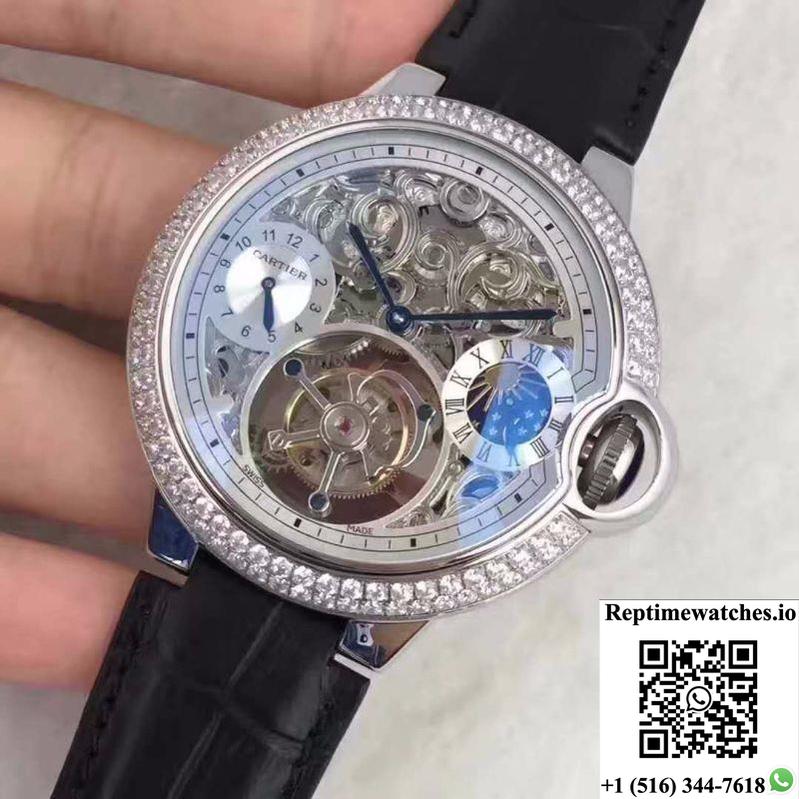 Ballon Bleu De Cartier Tourbillon Silver Dial-Rep Time Watches