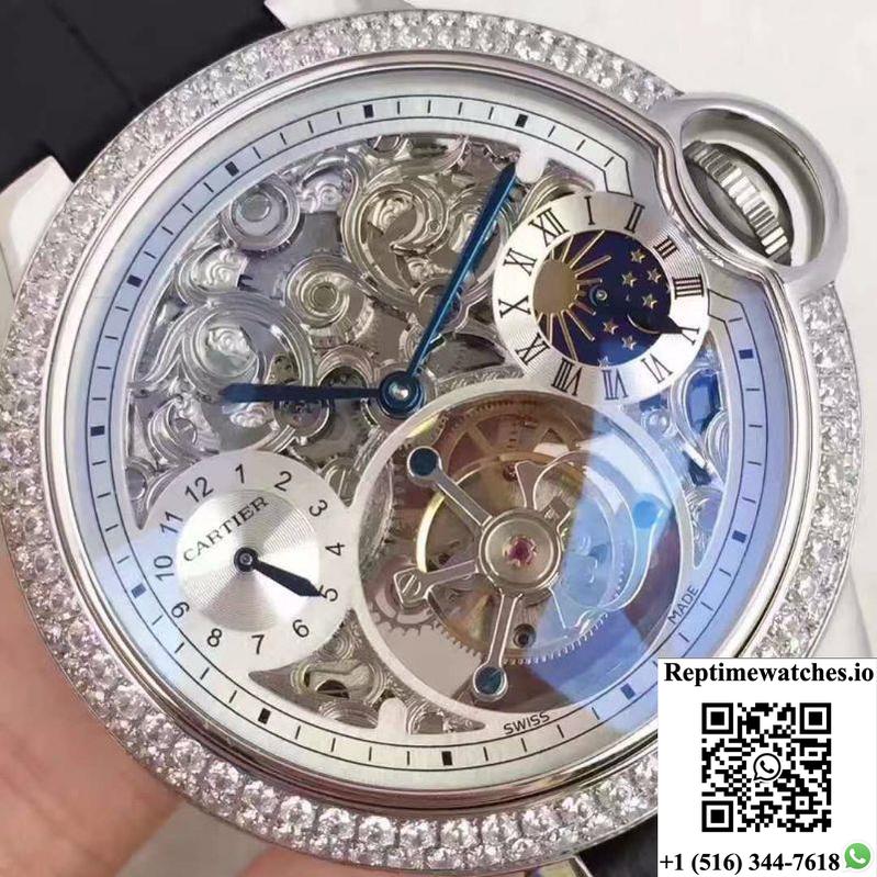 Ballon Bleu De Cartier Tourbillon Silver Dial-Rep Time Watches