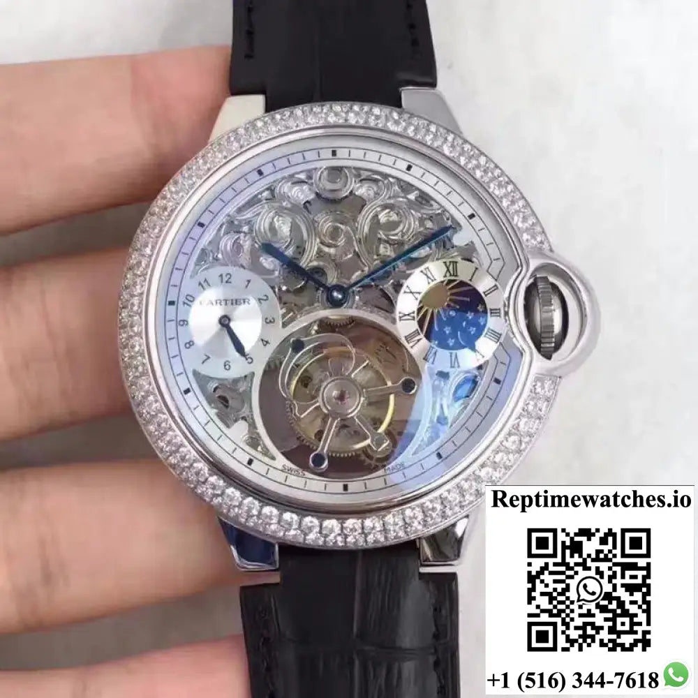 Ballon Bleu De Cartier Tourbillon Silver Dial - Watches