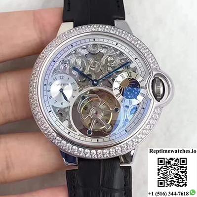 Ballon Bleu De Cartier Tourbillon Silver Dial-Rep Time Watches