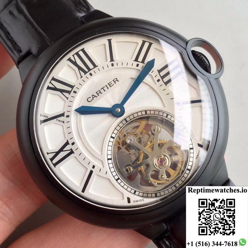 Ballon Bleu De Cartier Tourbillon White Dial-Rep Time Watches