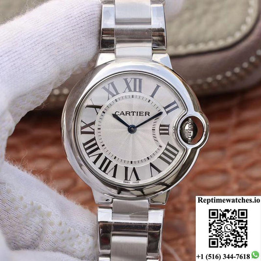 Ballon Bleu De Cartier V6 Factory Silver Dial-Rep Time Watches