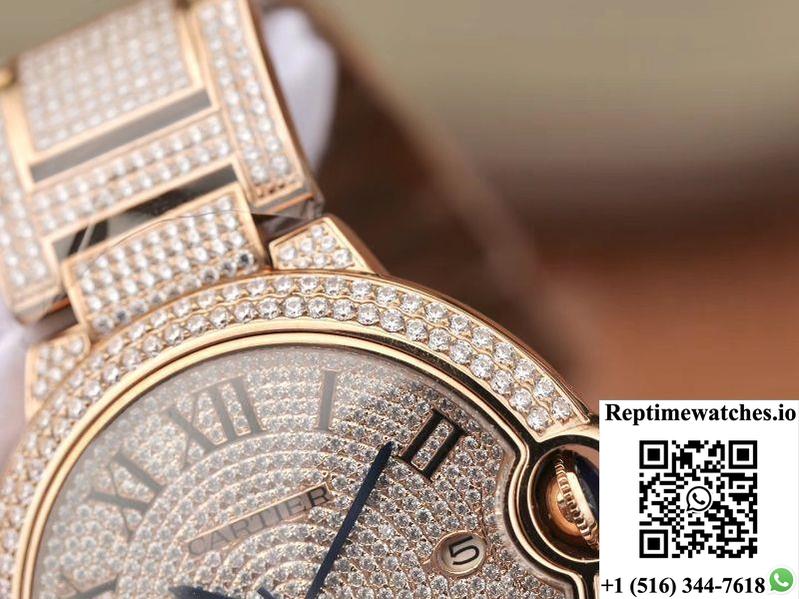 Ballon Bleu De Cartier W69006Z2 42Mm Tw Factory Rose Gold Diamonds Dial-Rep Time Watches