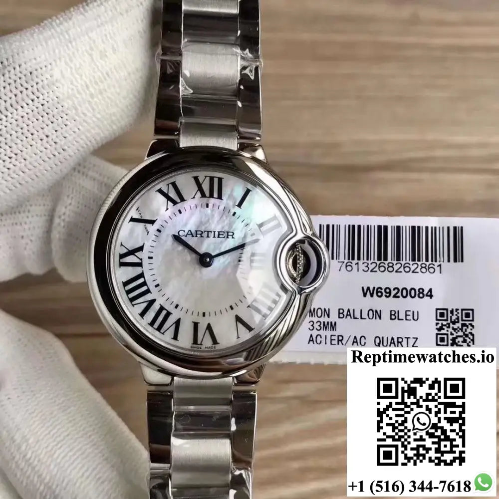 Ballon Bleu De Cartier W6920084 33MM V6 Factory Silver Dial - Watches
