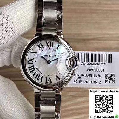 Ballon Bleu De Cartier W6920084 33Mm V6 Factory Silver Dial-Rep Time Watches