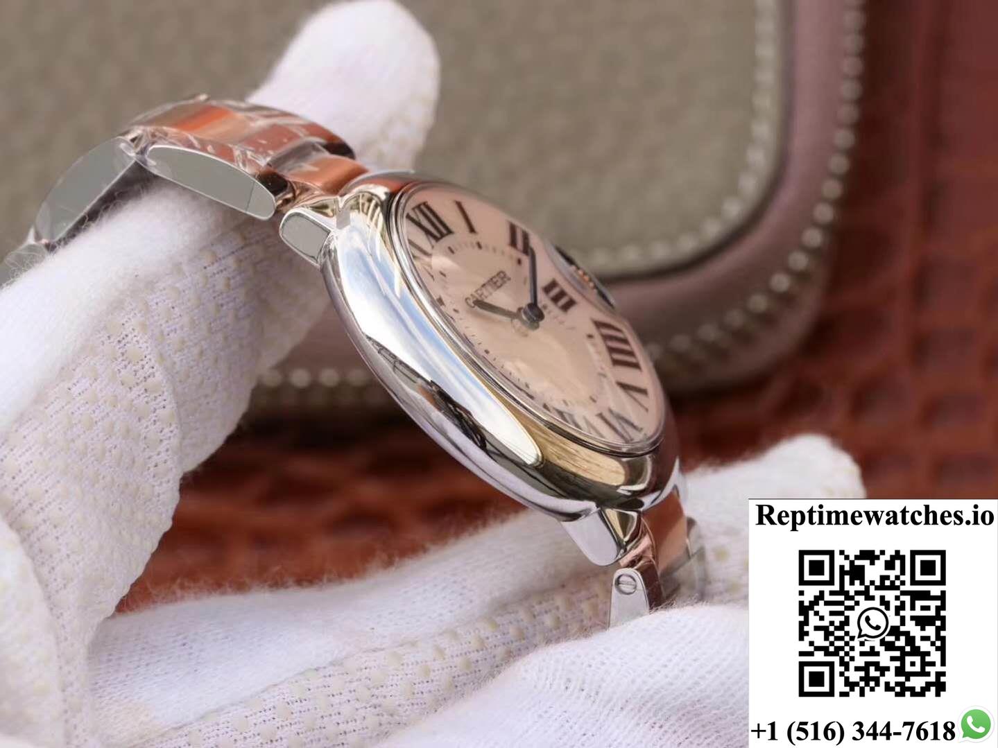 Ballon Bleu De Cartier W69201 Ladies 33Mm V6 Factory Pink Dial-Rep Time Watches