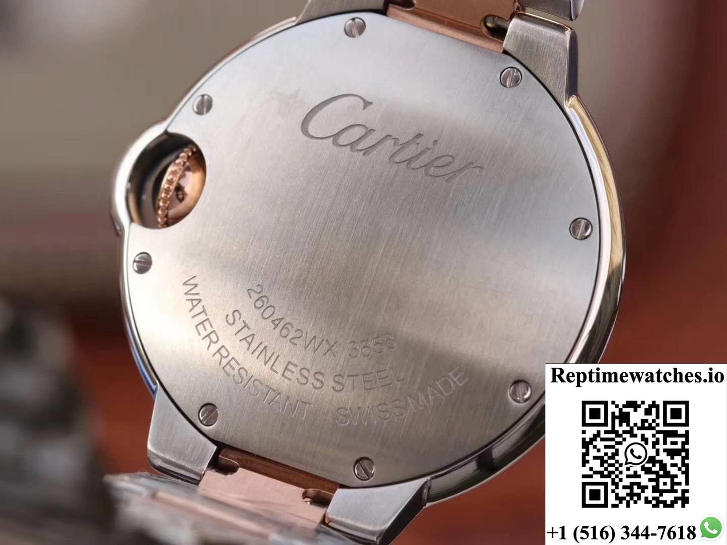 Ballon Bleu De Cartier W69201 Ladies 33Mm V6 Factory Pink Dial-Rep Time Watches