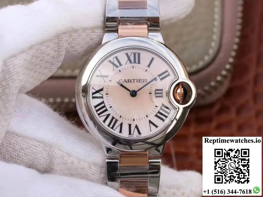Ballon Bleu De Cartier W69201 Ladies 33MM V6 Factory Pink Dial - Watches