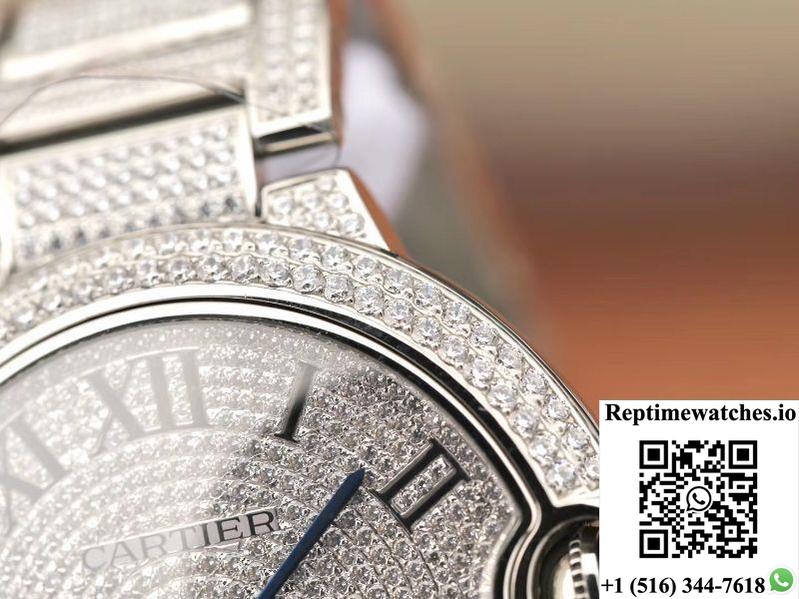 Ballon Bleu De Cartier We9009Z3 42Mm Tw Factory Silver Diamond Dial-Rep Time Watches