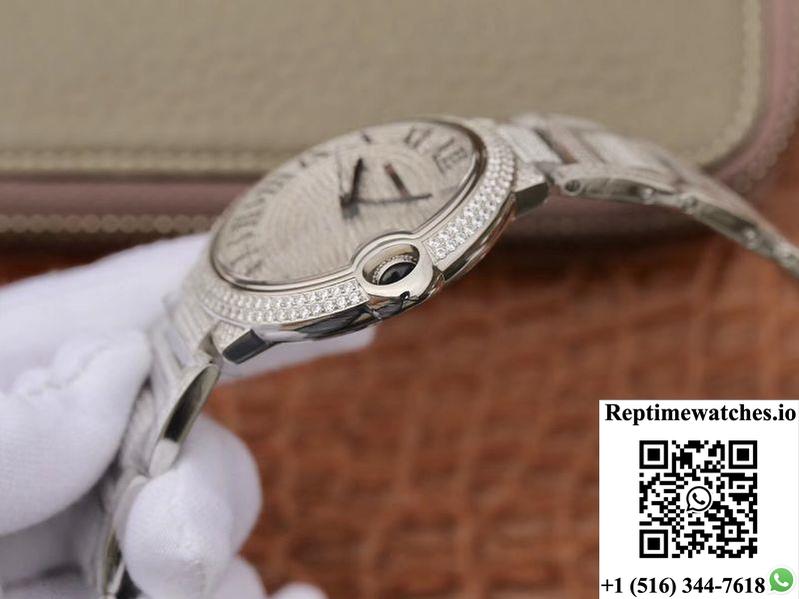 Ballon Bleu De Cartier We9009Z3 42Mm Tw Factory Silver Diamond Dial-Rep Time Watches
