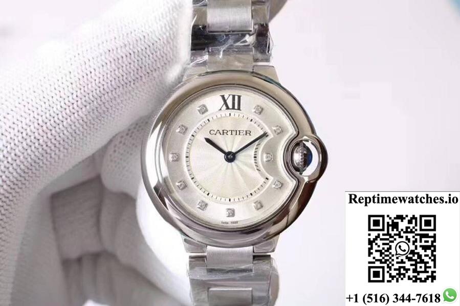 Ballon Bleu De Cartier We9020 33Mm V6 Factory White Dial-Rep Time Watches