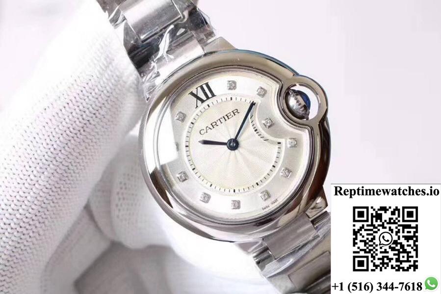 Ballon Bleu De Cartier We9020 33Mm V6 Factory White Dial-Rep Time Watches