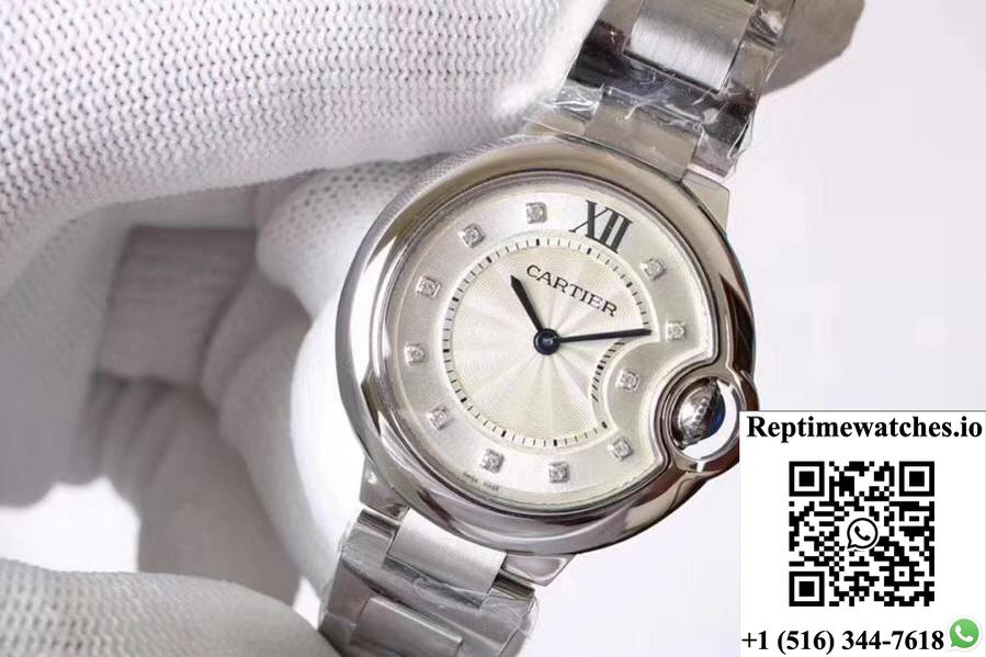 Ballon Bleu De Cartier We9020 33Mm V6 Factory White Dial-Rep Time Watches