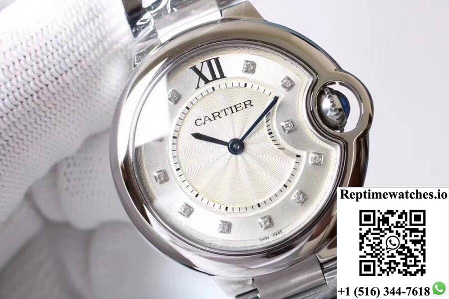Ballon Bleu De Cartier We9020 33Mm V6 Factory White Dial-Rep Time Watches