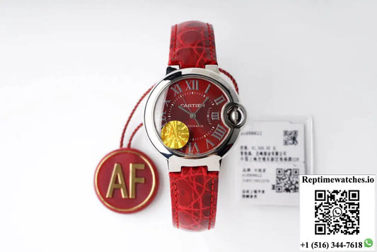 Ballon Bleu De Cartier WSBB0022 33MM AF Factory Red Strap - Watches