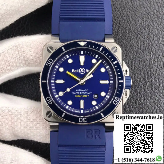 Bell & Ross BR0392-D-BU-ST/SRB Stainless Steel AI Factory