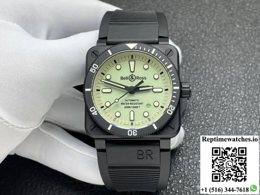 Bell & Ross INSTRUMENTS BR03A-CPS-CE SRB stainless steel buckle green dial