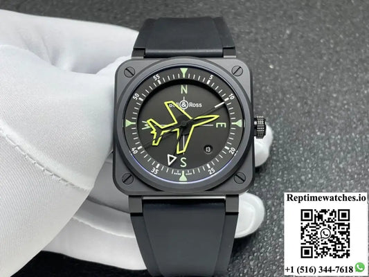 Bell & Ross INSTRUMENTS series BR03A-CPS-CE SRB stainless steel buckle