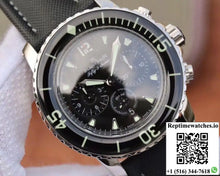 Blancpain Fifty Fathoms Chronographe Flyback 5085F-1130-52A OM Factory Black Nylon Strap Black Dial - Watches