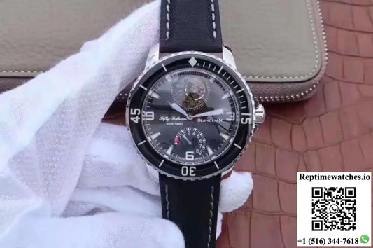 Blancpain Fifty Fathoms Tourbillon 8 Days 5025-1530-52A Black Dial - Watches