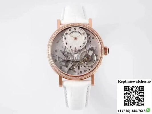 Breguet Heritage 7038BR-18-9V6-D00D ZF factory alligator leather strap