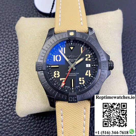 Breitling Avenger GMT 45 V32395101B1X1 GF Factory Black Dial - Watches