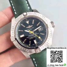 Breitling Avenger II Seawolf A1733110/BC30/435X/A20BASA.1 Green Leather Strap GF Factory Black Dial - Watches