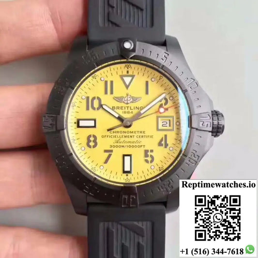 Breitling Avenger II Seawolf V1731110 BD74 109W M20BASA.1 GF Factory Yellow Dial - Watches