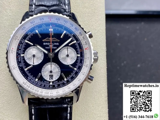 Breitling Aviation Chronograph1 AB0137211B1P1 BLS Factory Alligator leather strap