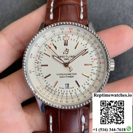 Breitling Navitimer 1 A17326211G1P2 V7 Factory Leather Strap - Watches