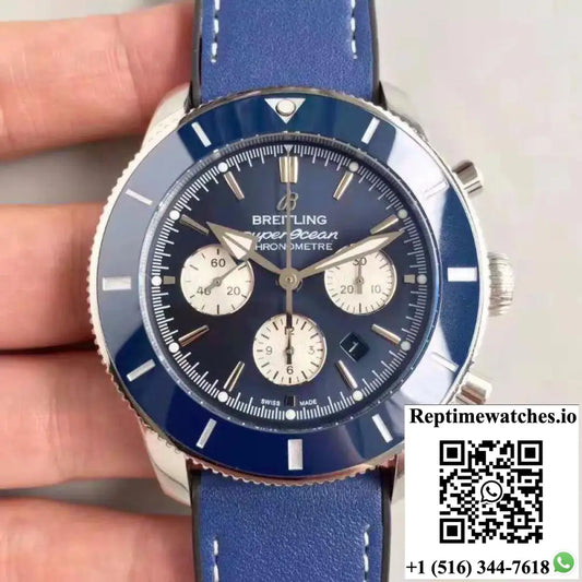Breitling Superocean Heritage II Chronograph 44 AB0162161C1A1 GF Factory Blue Dial - Watches