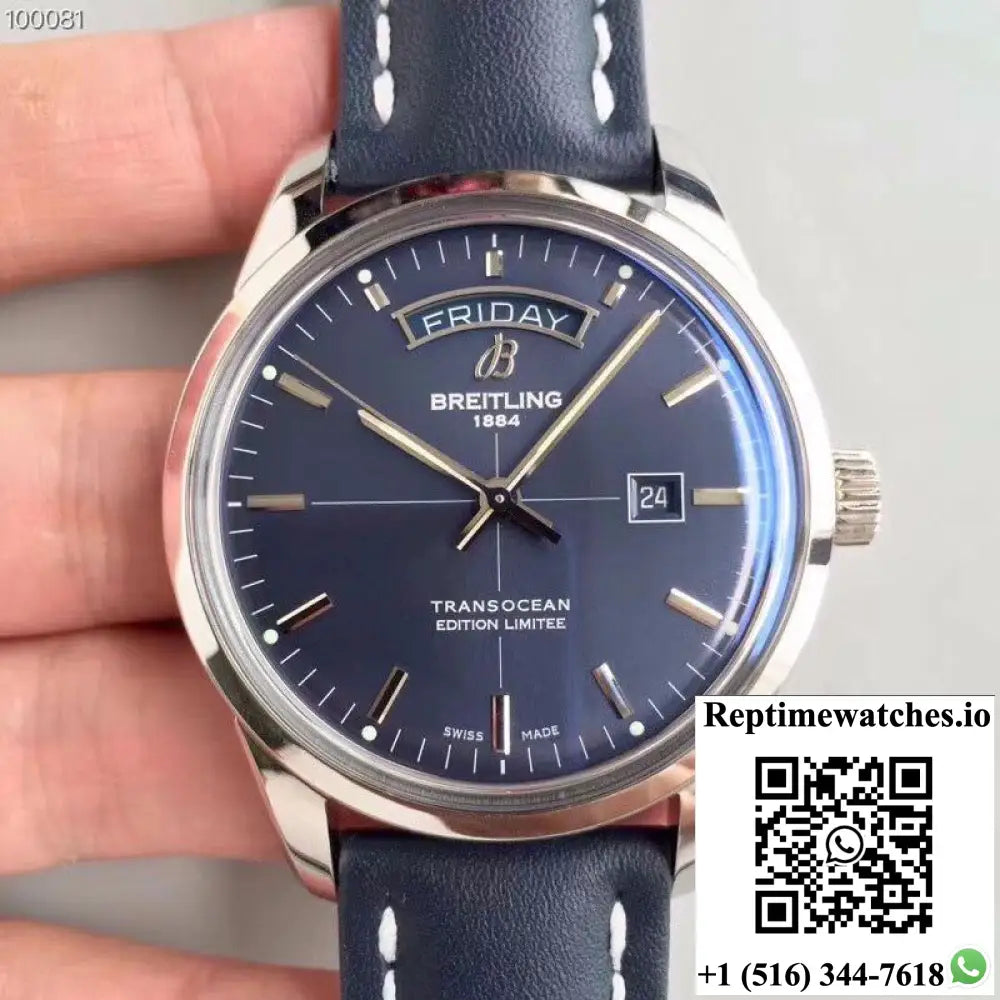 Breitling Transocean Day Date A453109T/C921/731P/A20BA.1 Blue Dial - Watches