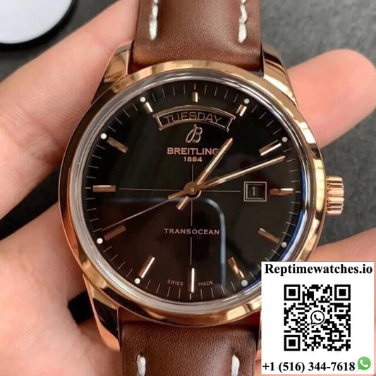 Breitling Transocean R45310121B1P1 V7 Factory Black Dial - Watches