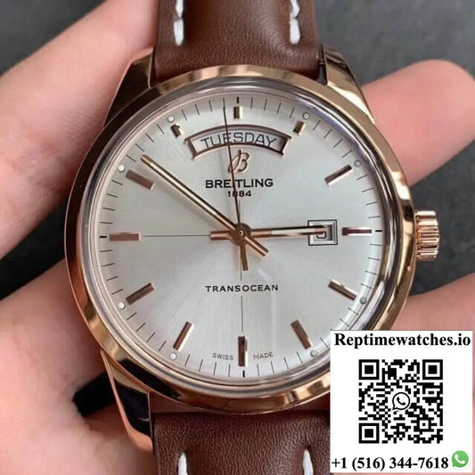 Breitling Transocean R45310121G1P1 V7 Factory Gold Case - Watches