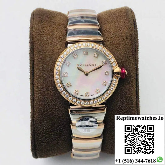 Bvlgari LVCEA 102475 BV Factory Rose Gold Diamond Bezel - Watches