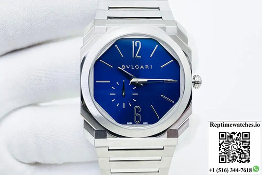 Bvlgari Octo Finissimo 103431 BV Factory Stainless Steel Blue Dial - Watches