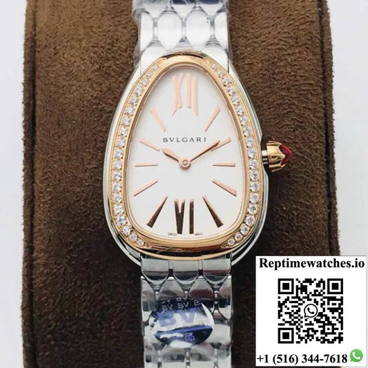 Bvlgari Serpenti 103143 BV Factory Rose Gold Diamond Bezel - Watches