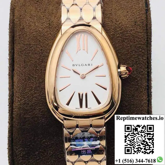 Bvlgari Serpenti 103145 BV Factory Rose Gold White Dial - Watches