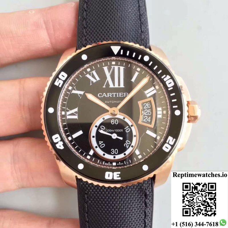 Calibre De Cartier Diver W7100052 42Mm Jf Factory Black Dial-Rep Time Watches