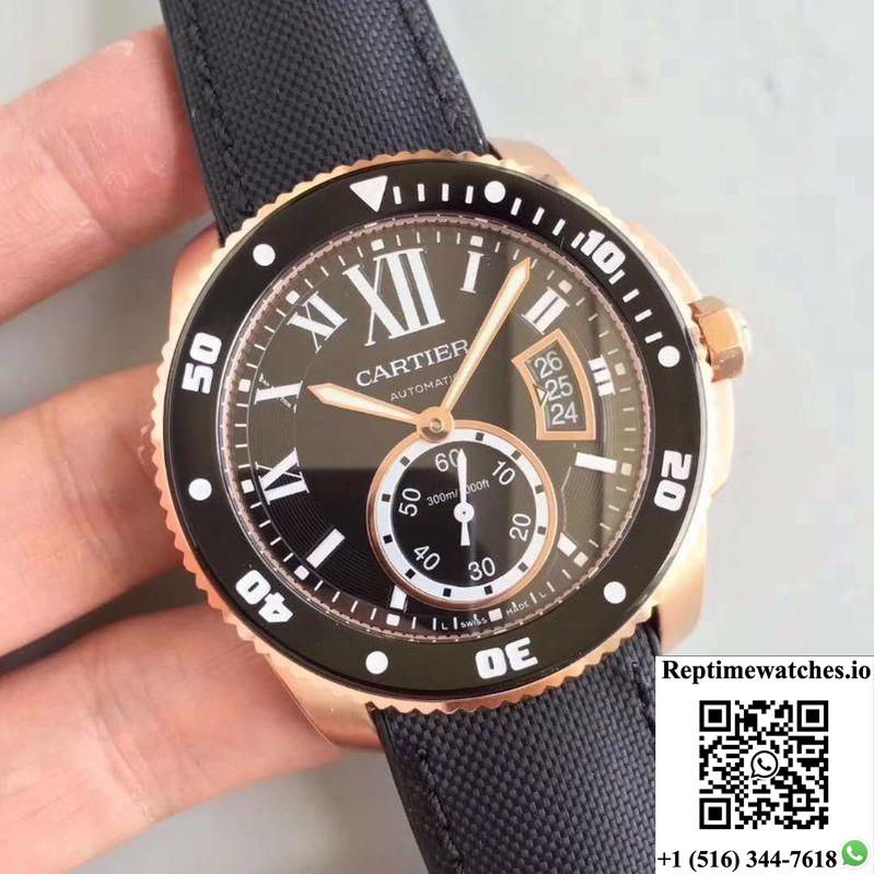 Calibre De Cartier Diver W7100052 42Mm Jf Factory Black Dial-Rep Time Watches
