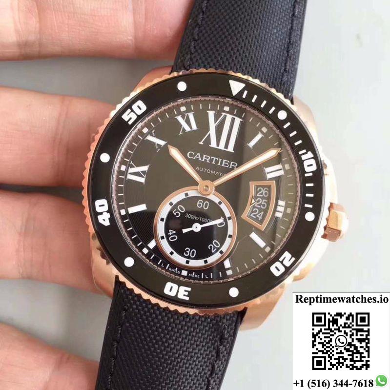 Calibre De Cartier Diver W7100052 42Mm Jf Factory Black Dial-Rep Time Watches