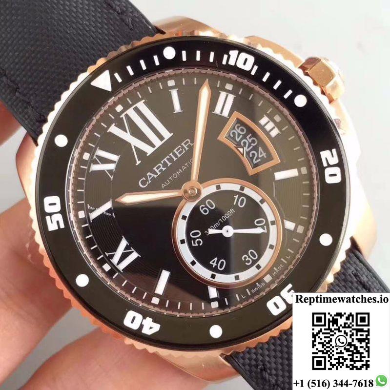 Calibre De Cartier Diver W7100052 42Mm Jf Factory Black Dial-Rep Time Watches
