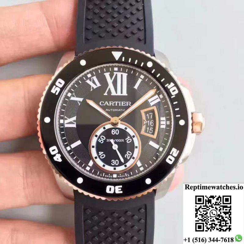 Calibre De Cartier Diver W7100056 42Mm Jf Factory Black Dial-Rep Time Watches