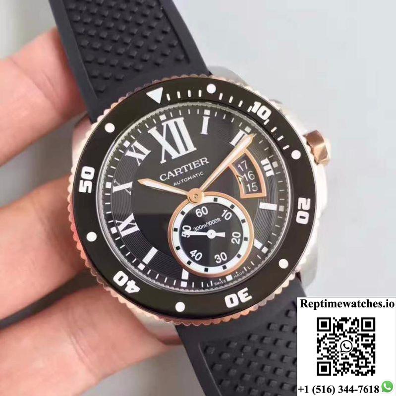 Calibre De Cartier Diver W7100056 42Mm Jf Factory Black Dial-Rep Time Watches
