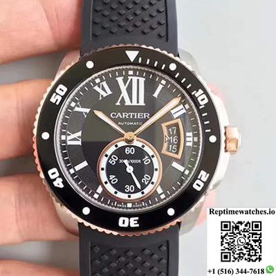 Calibre De Cartier Diver W7100056 42Mm Jf Factory Black Dial-Rep Time Watches