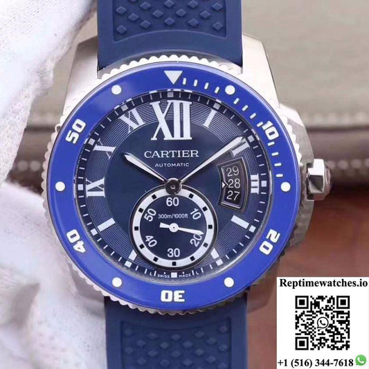 Calibre De Cartier Diver Wsca0010 42Mm Jf Factory Blue Dial-Rep Time Watches