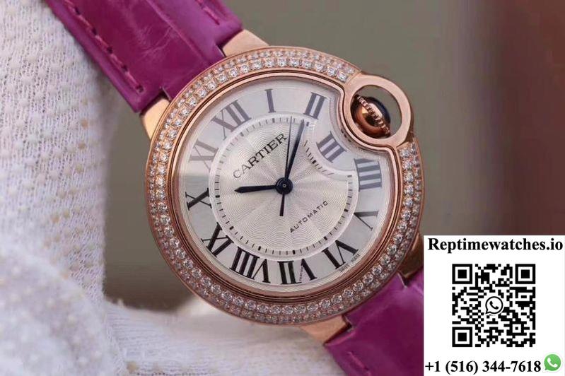 Cartier Ballon Bleu 36Mm Rose Gold V9 Factory Silver Dial-Rep Time Watches