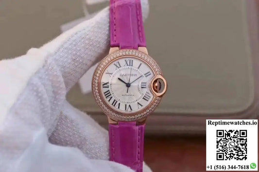 Cartier Ballon Bleu 36MM Rose Gold V9 Factory Silver Dial - Watches