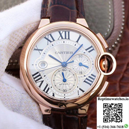 Cartier Ballon Bleu Chronograph W6920074 Zf Factory Silver Dial-Rep Time Watches