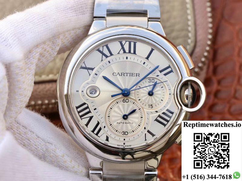 Cartier Ballon Bleu Chronograph W6920076 Zf Factory Silver Dial-Rep Time Watches